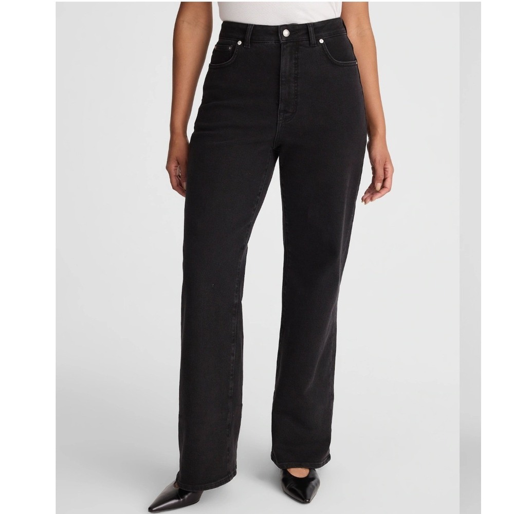 Madewell The Curvy Wide-Leg Jean High Rise Black Frost Size 29 NWT